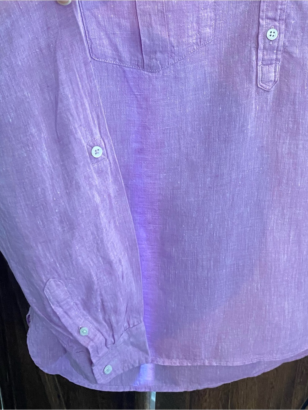 Talbots Lavender Linen Tunic Top - Picture 4 of 8